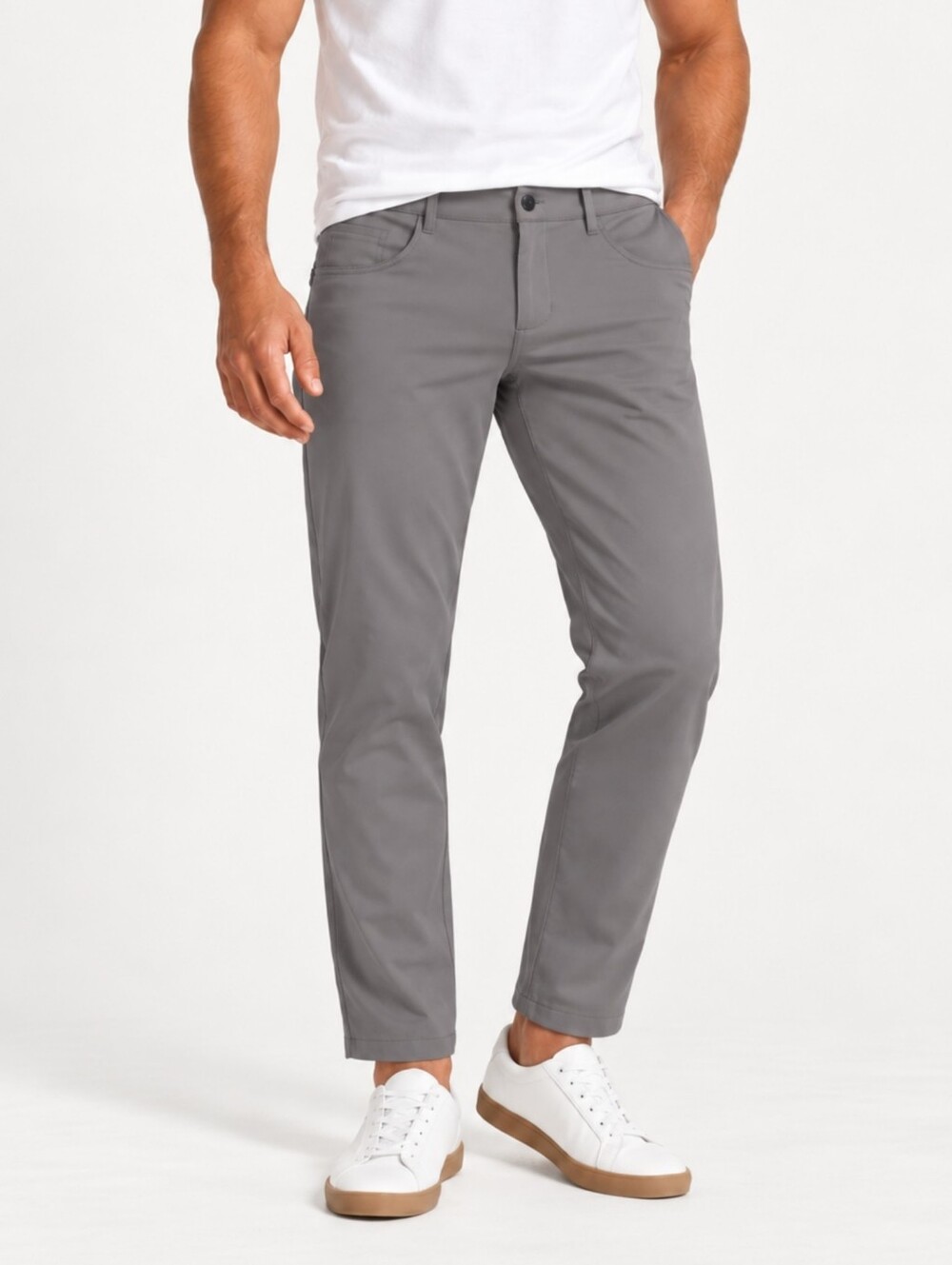Vuori Meta Pants Men’s 32 Gray Slim Fit Stretch 5 Pocket Performance Travel V430